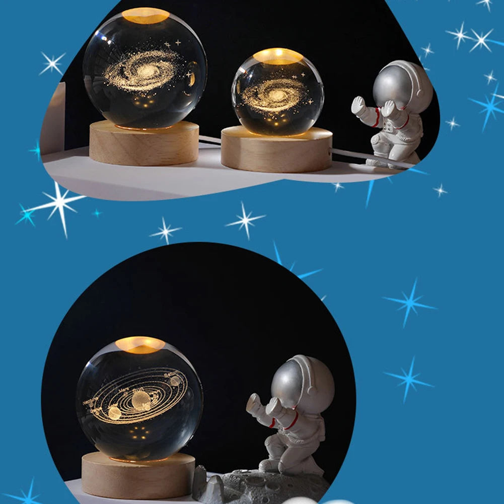 GalaxyGlow 3D Crystal Ball Lamp