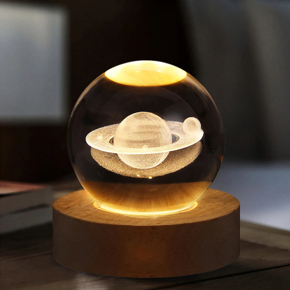 GalaxyGlow 3D Crystal Ball Lamp