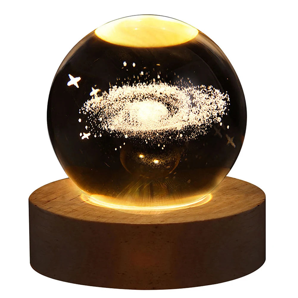 GalaxyGlow 3D Crystal Ball Lamp
