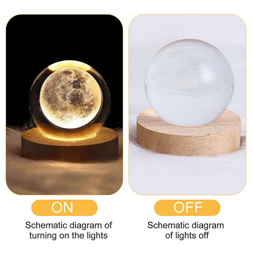 GalaxyGlow 3D Crystal Ball Lamp