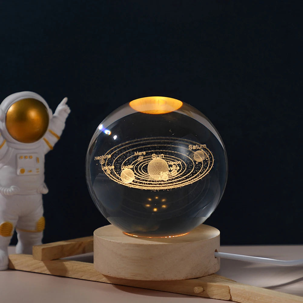 GalaxyGlow 3D Crystal Ball Lamp