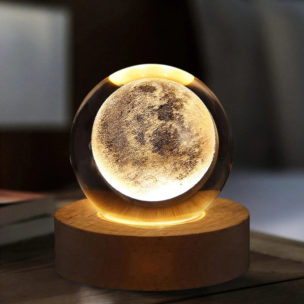 GalaxyGlow 3D Crystal Ball Lamp