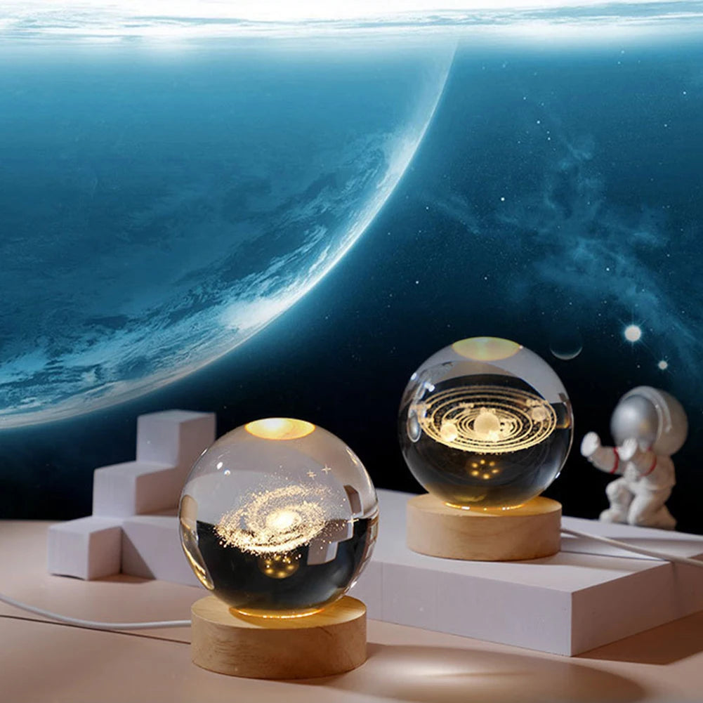 GalaxyGlow 3D Crystal Ball Lamp