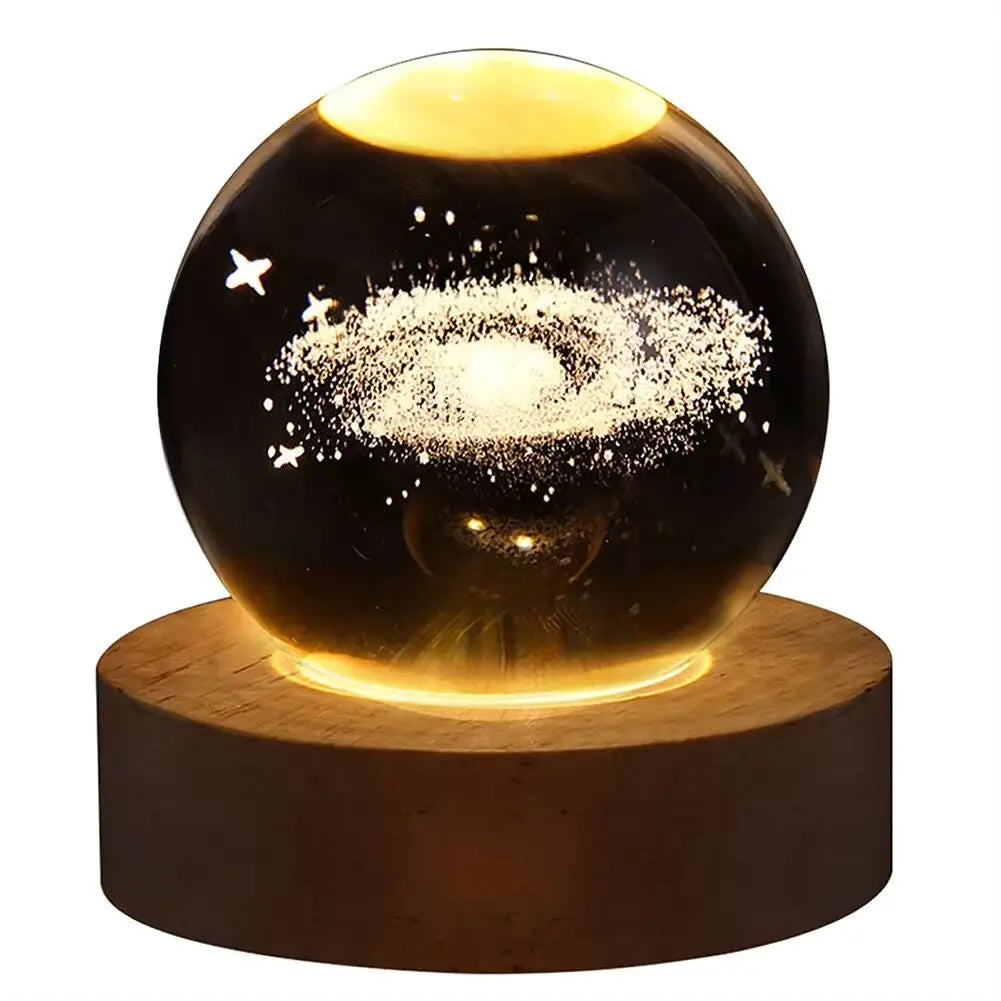 GalaxyGlow 3D Crystal Ball Lamp