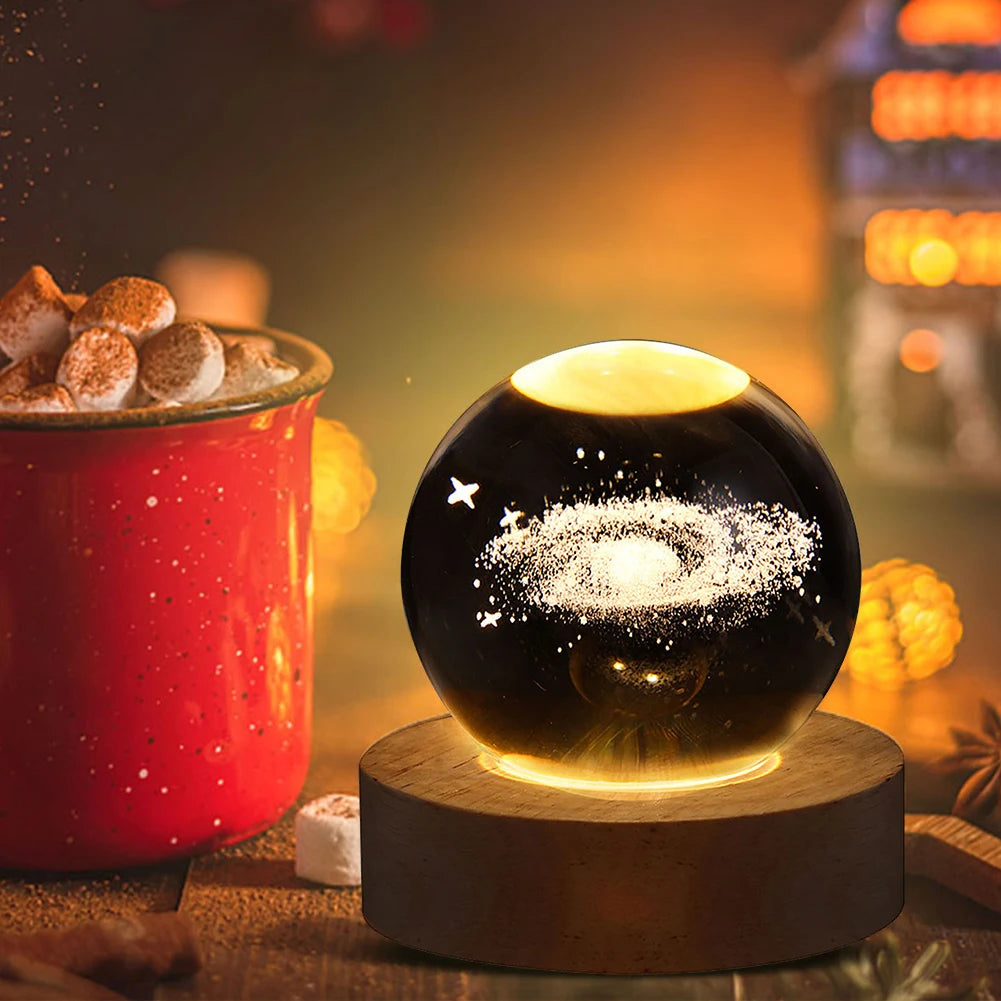 GalaxyGlow 3D Crystal Ball Lamp