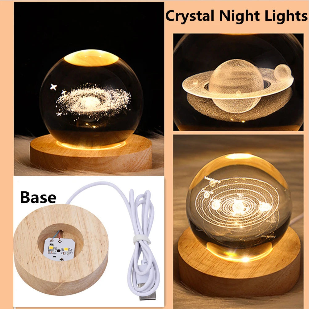 GalaxyGlow 3D Crystal Ball Lamp
