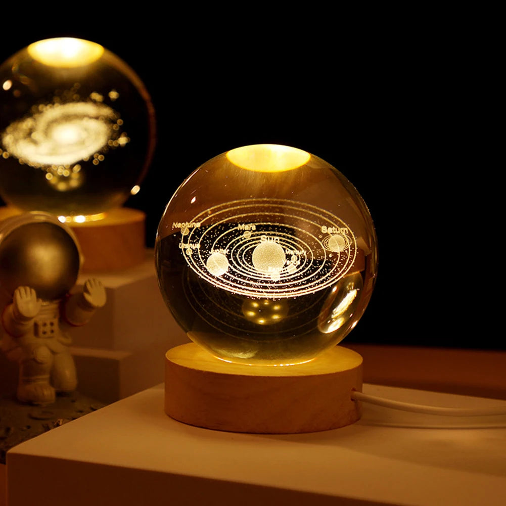 GalaxyGlow 3D Crystal Ball Lamp