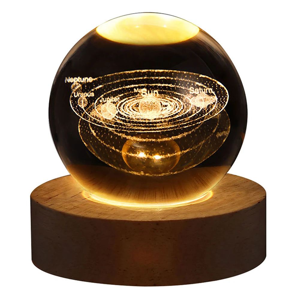 GalaxyGlow 3D Crystal Ball Lamp