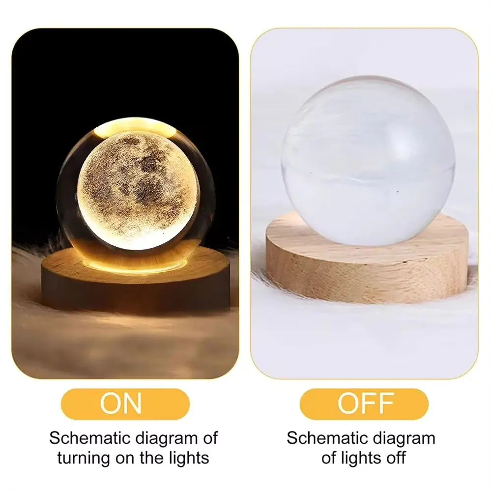 GalaxyGlow 3D Crystal Ball Lamp