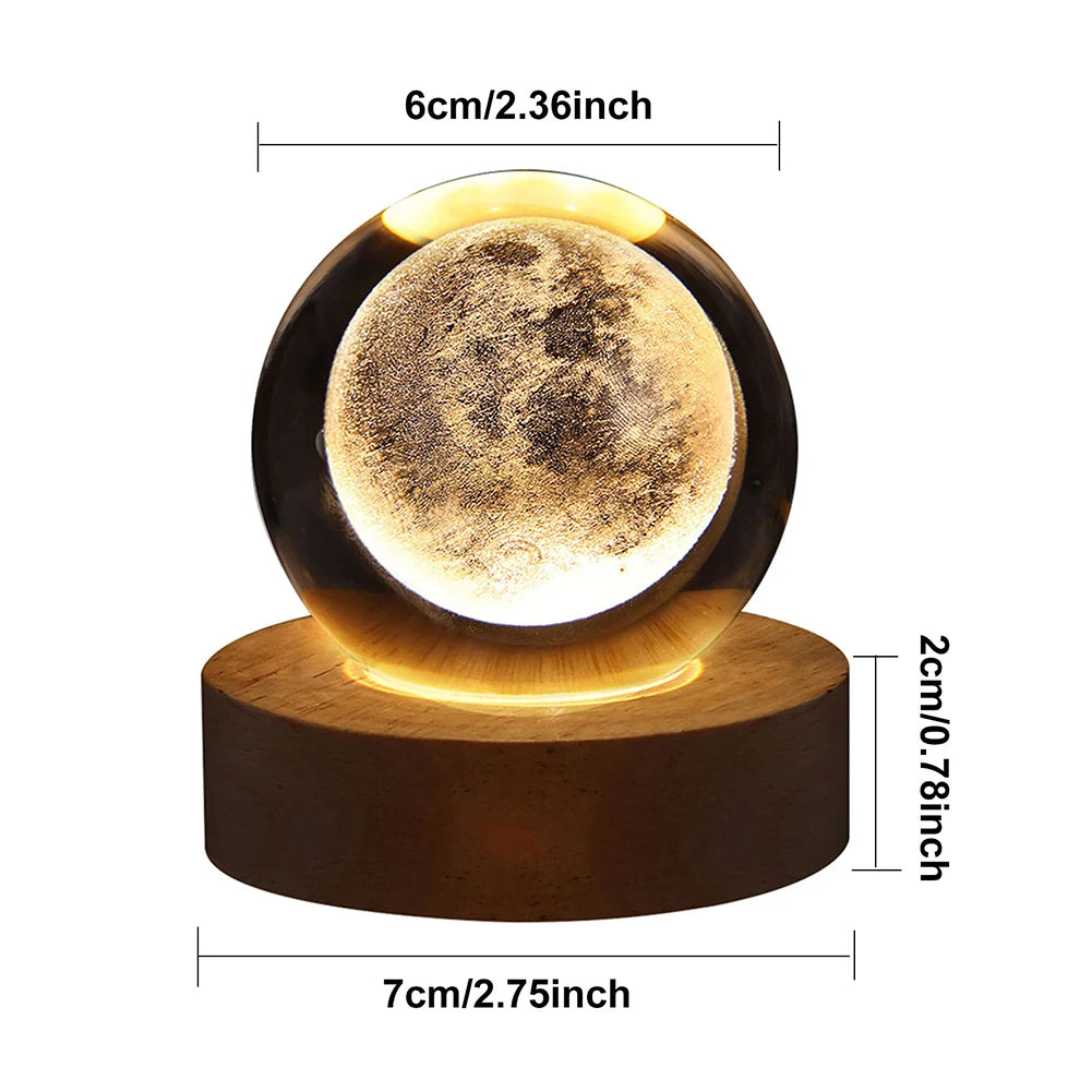 GalaxyGlow 3D Crystal Ball Lamp