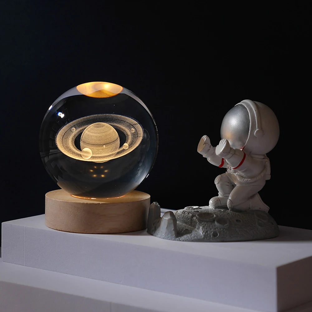 GalaxyGlow 3D Crystal Ball Lamp