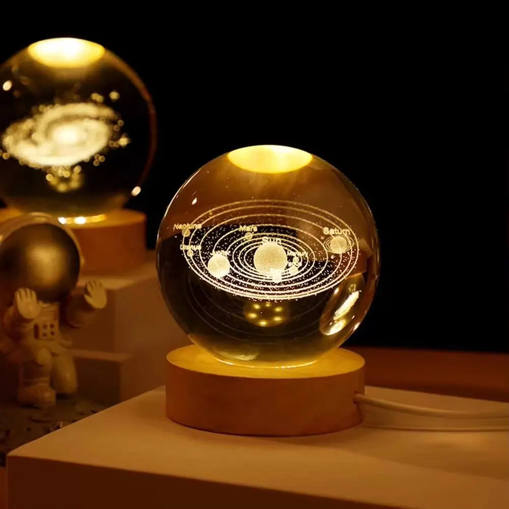 GalaxyGlow 3D Crystal Ball Lamp